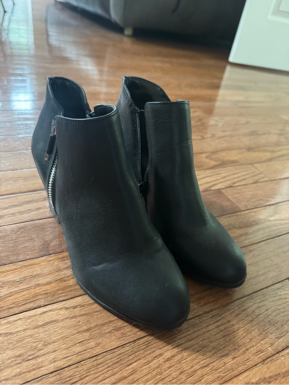 Women's Black Ankle Booties with Side Zip